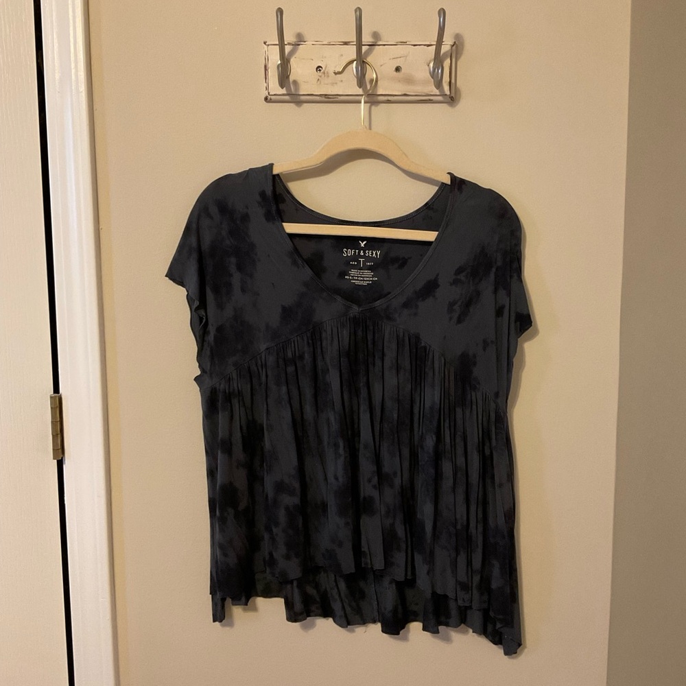 American Eagle tie dye baby doll top